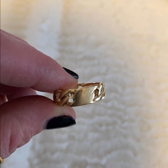 14k GOLD CHAIN RING - Picture 3 of 5
